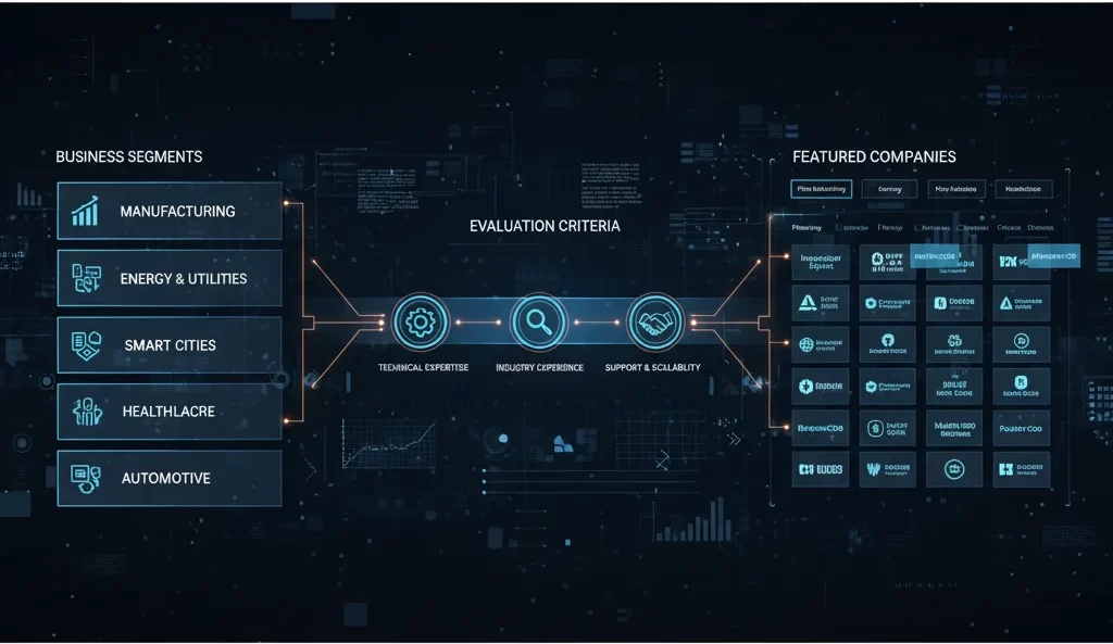 Comparison and selection of Digital Twin development companies by business segment. 