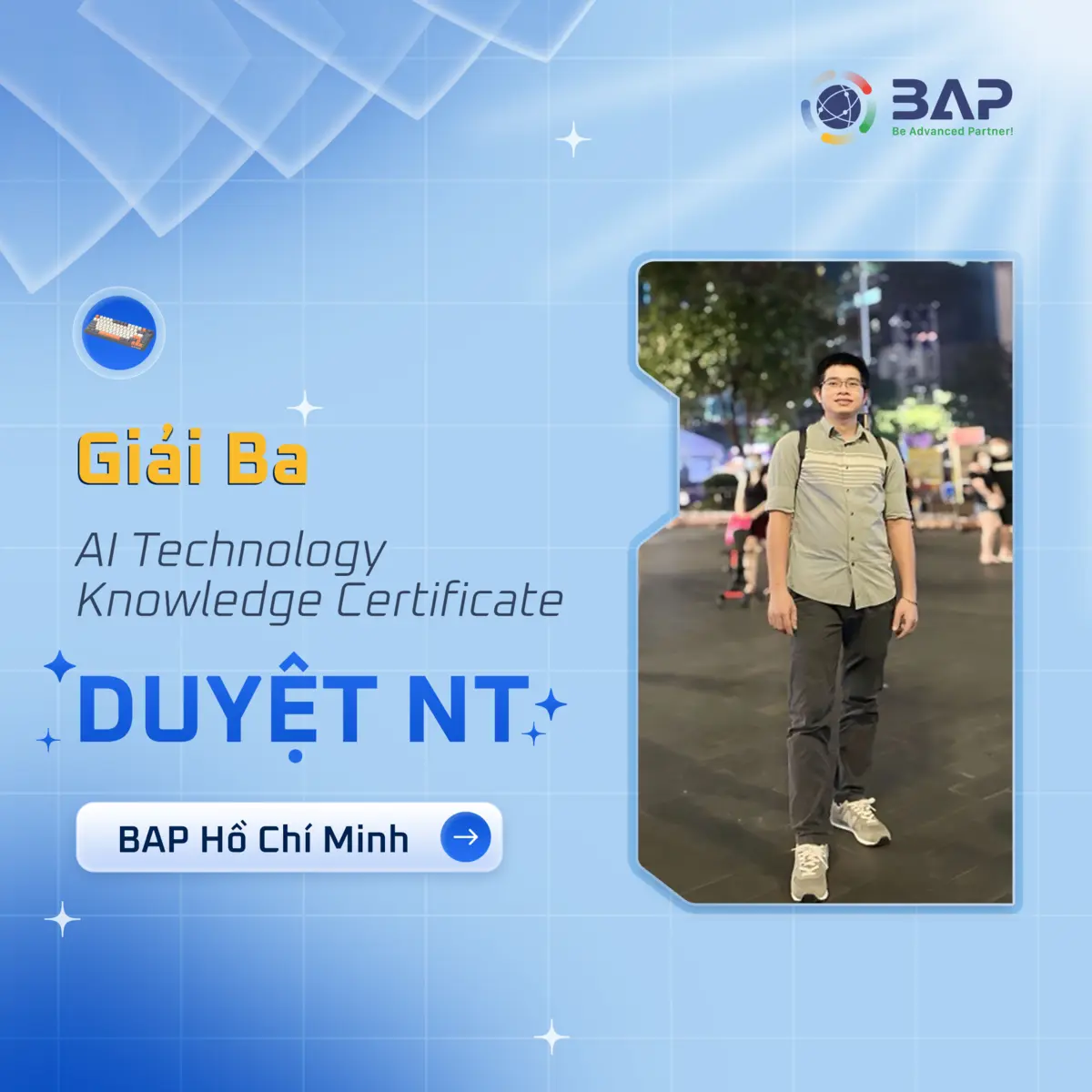 Giai Ba cuoc thi: DuyeNT thuoc BAP HCMC